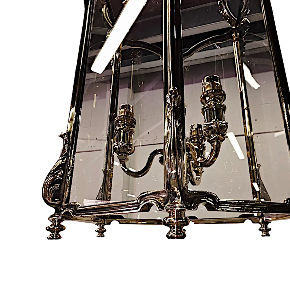A Stunning Early 20th Century Fully Restored Heavy Brass Lantern
