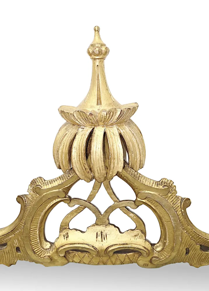  A Very Rare 19th Century Irish Tryptic Giltwood Overmantel Mirror with Ho Ho Bird and Squirrel Detail