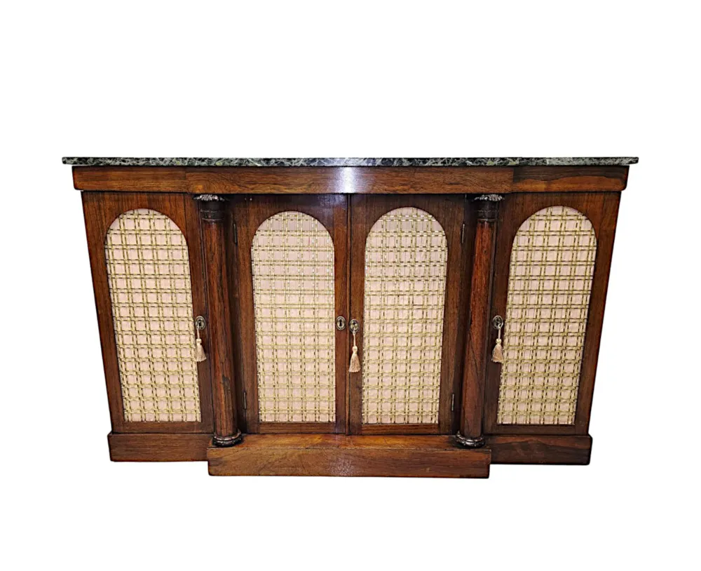  A Fabulous Early 19th Century William IV Marble Top Side Cabinet