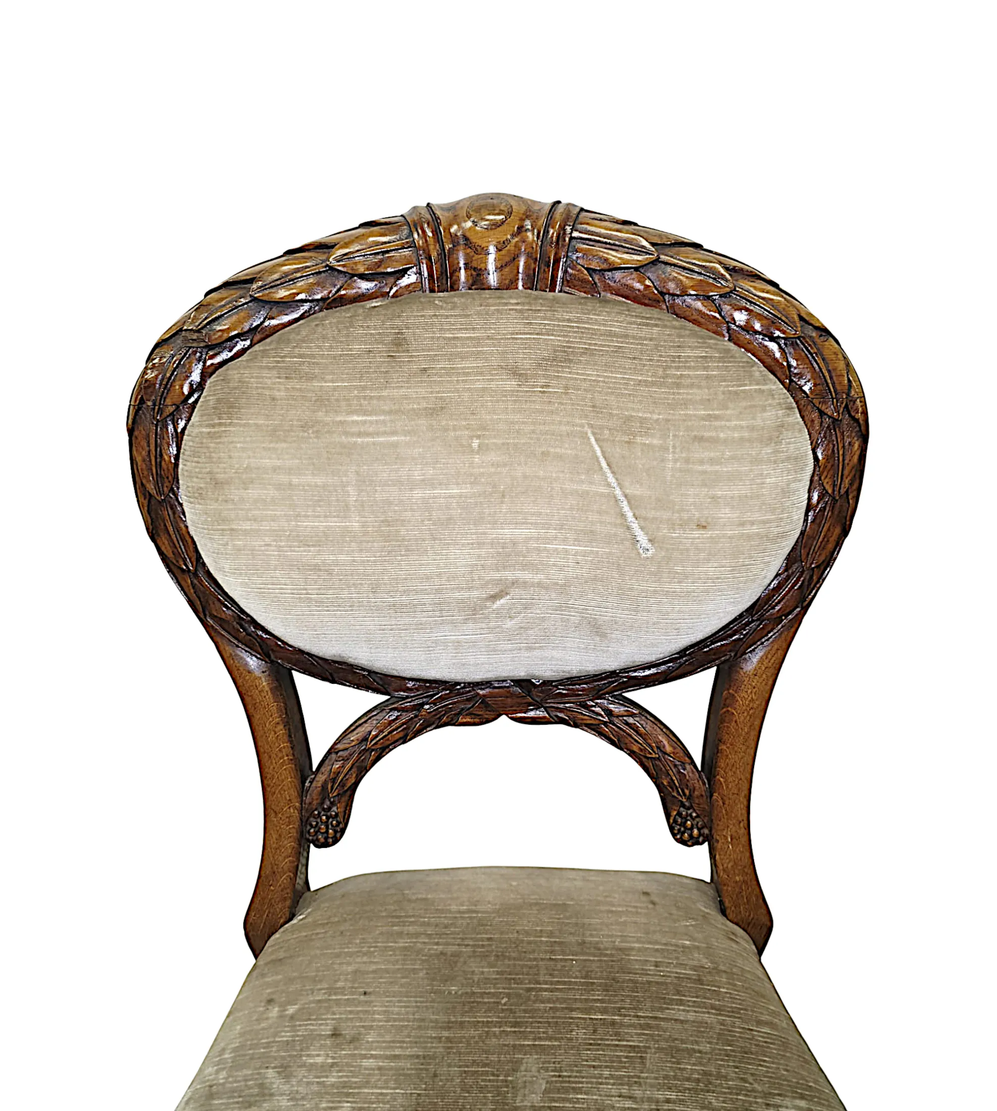 A Very Fine Set of Four 19th Century Irish Solid Oak Dining Chairs Stamped 'Strahan' of Dublin