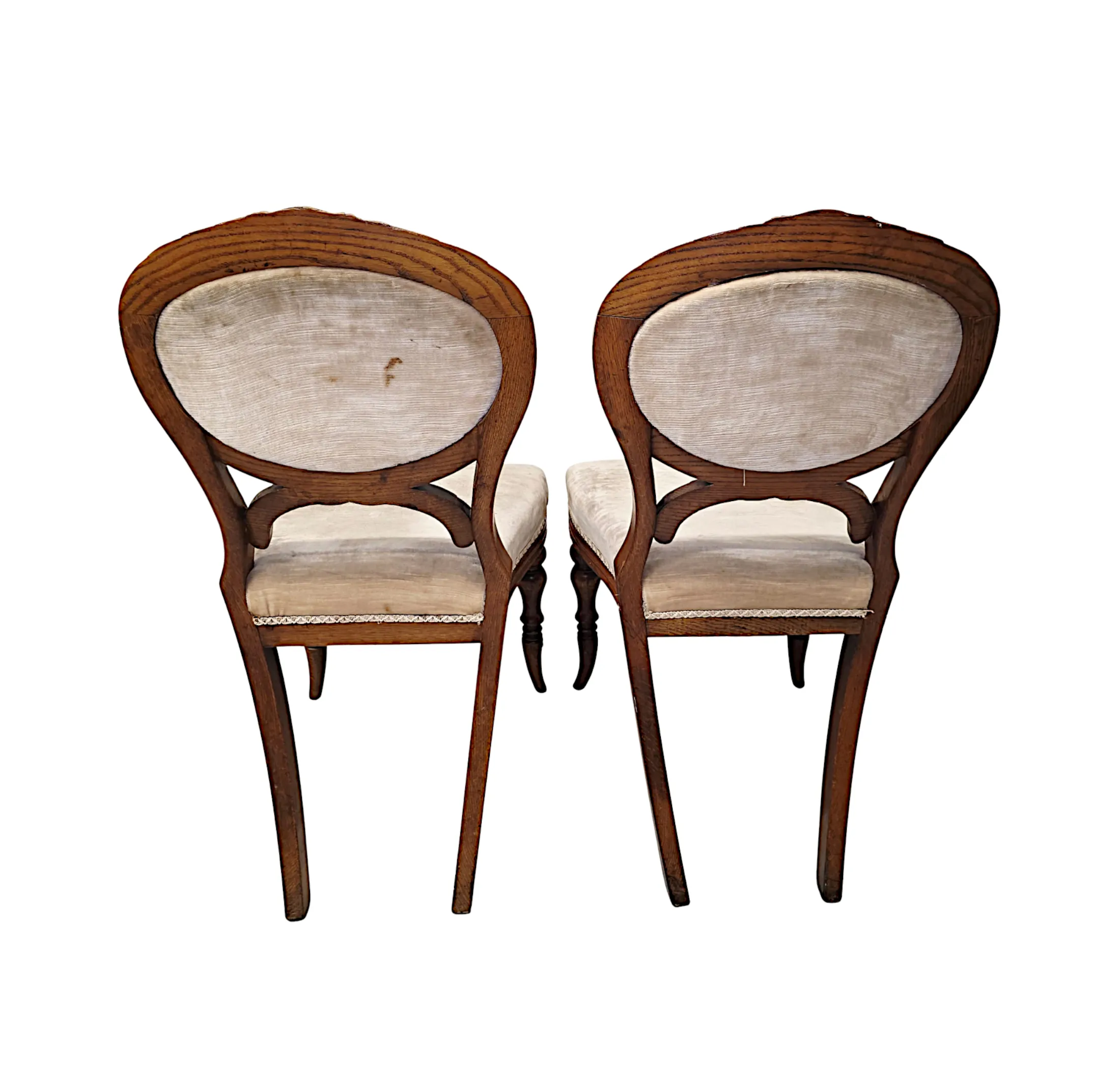 A Very Fine Set of Four 19th Century Irish Solid Oak Dining Chairs Stamped 'Strahan' of Dublin
