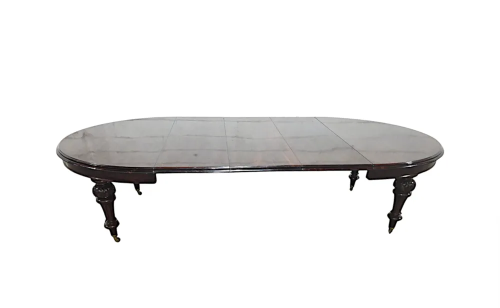 A Very Fine 19th Century Irish D-End Dining Table with Three Extra Leaves in the Manner of Williams and Gibton Dublin