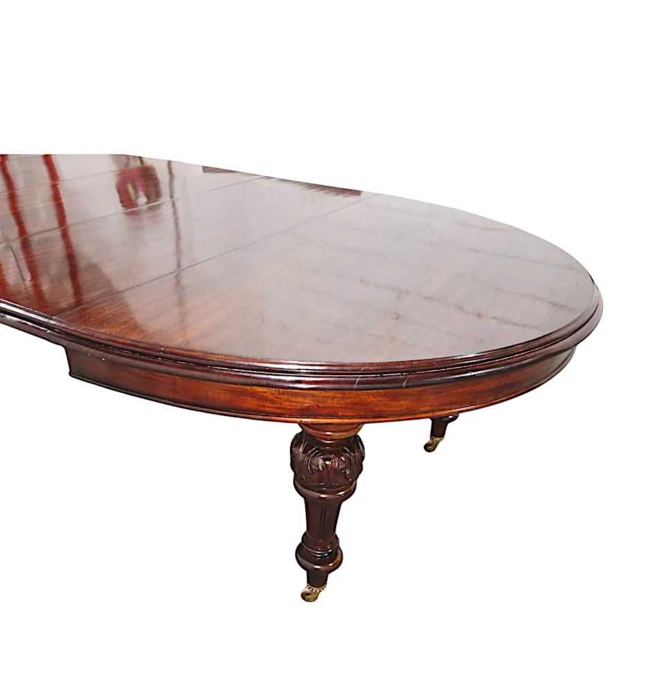A Very Fine 19th Century Irish D-End Dining Table with Three Extra Leaves in the Manner of Williams and Gibton Dublin