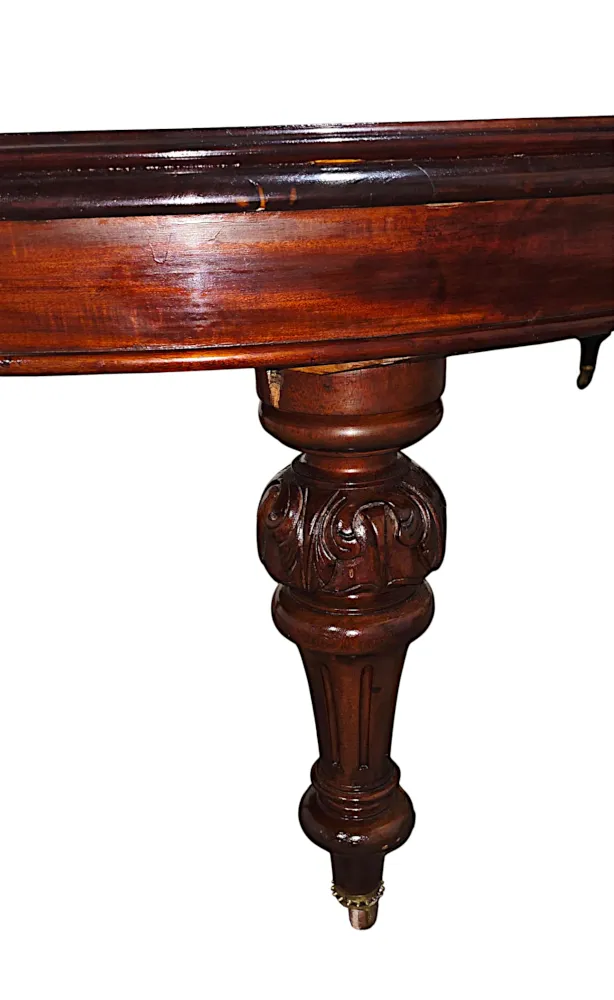 A Very Fine 19th Century Irish D-End Dining Table with Three Extra Leaves in the Manner of Williams and Gibton Dublin