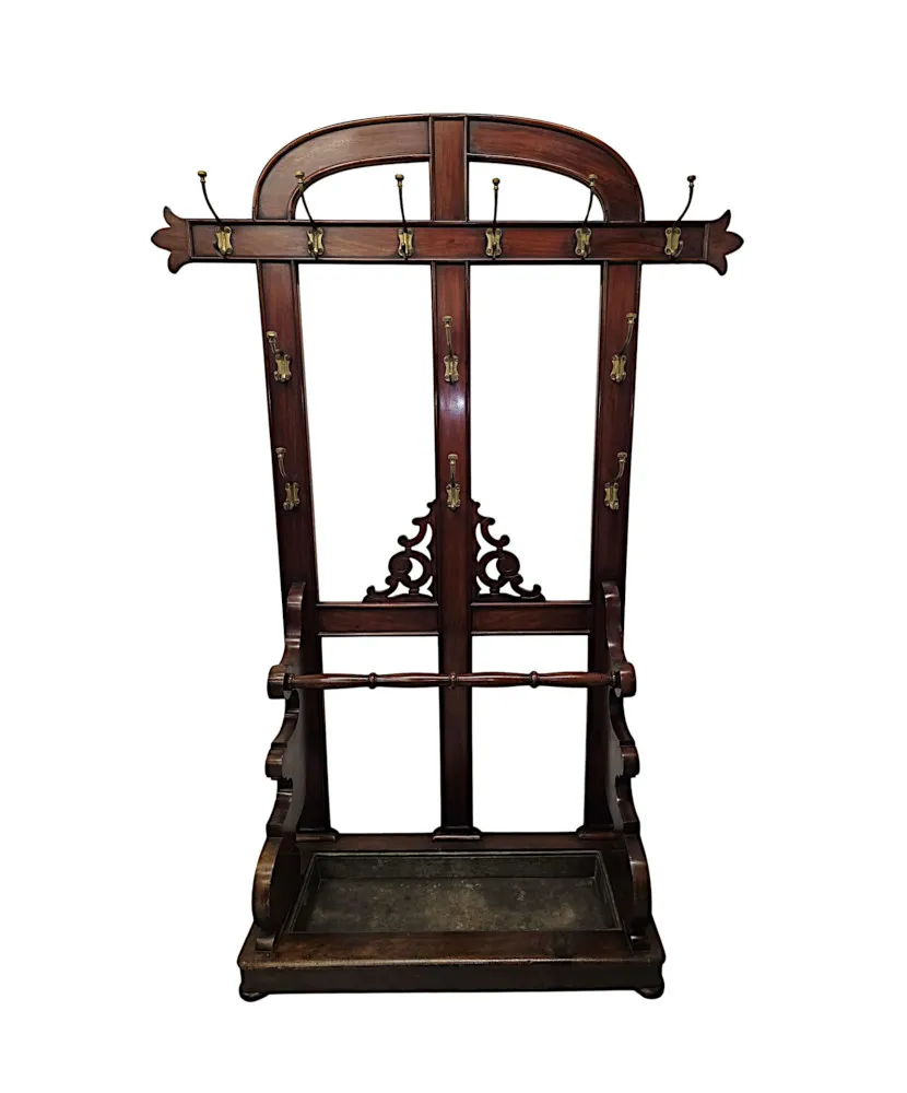 A Fabulous Large Size 19th Century Hall Stand With Fitted Base Liner