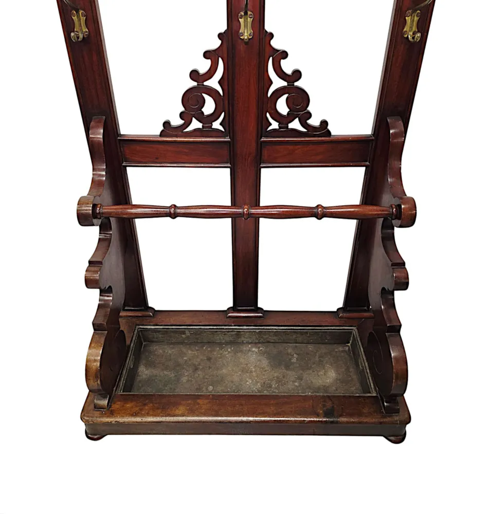 A Fabulous Large Size 19th Century Hall Stand With Fitted Base Liner
