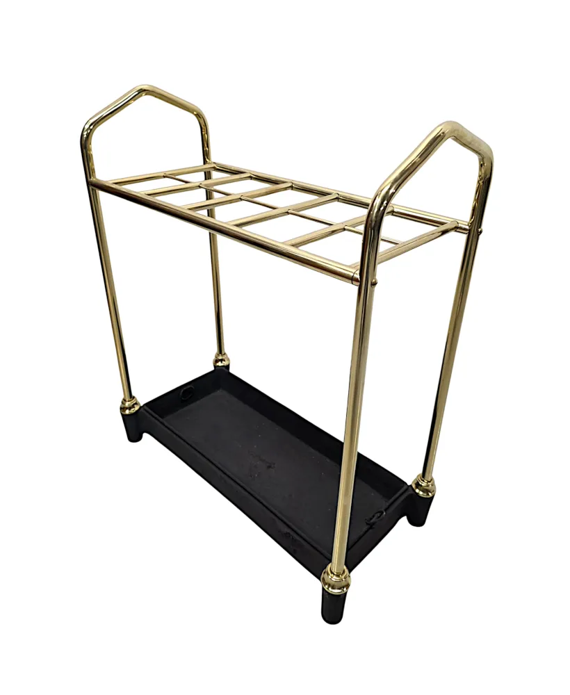 A Stunning Late 19th Century Fully Restored Large Brass and Cast Iron Stick or Umbrella Stand