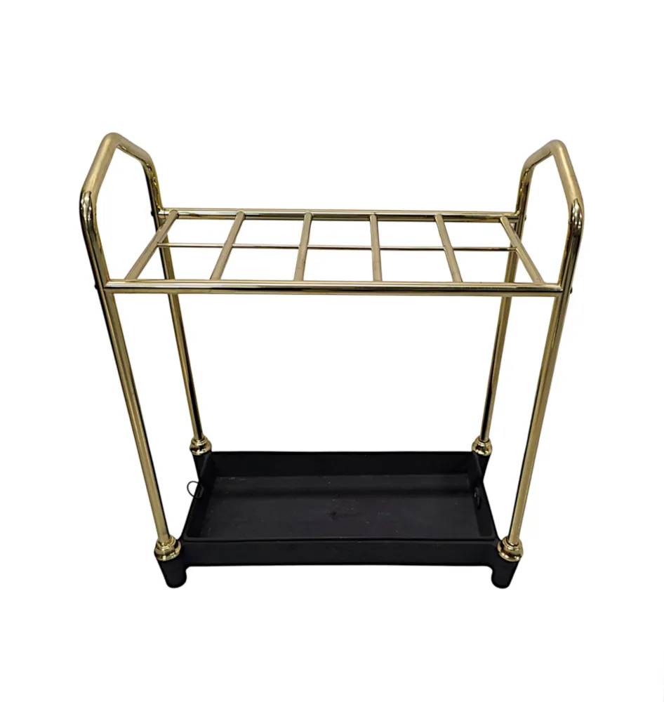A Stunning Late 19th Century Fully Restored Large Brass and Cast Iron Stick or Umbrella Stand
