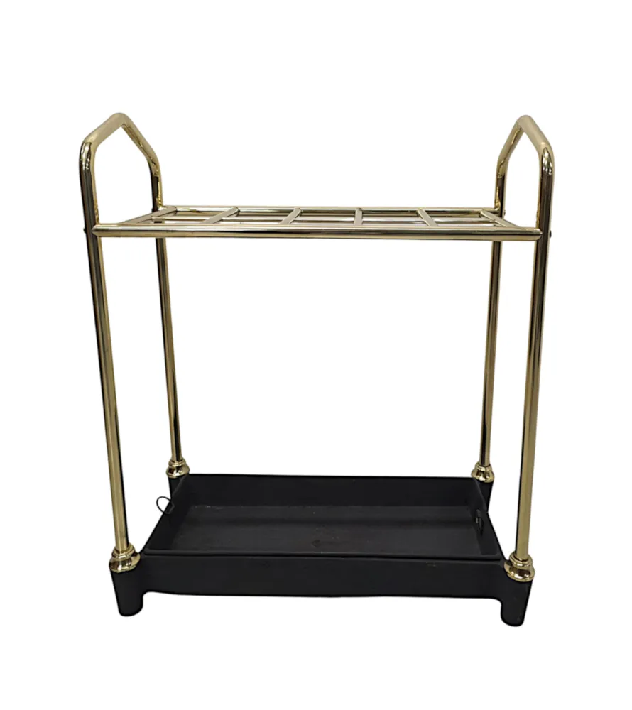 A Stunning Late 19th Century Fully Restored Large Brass and Cast Iron Stick or Umbrella Stand