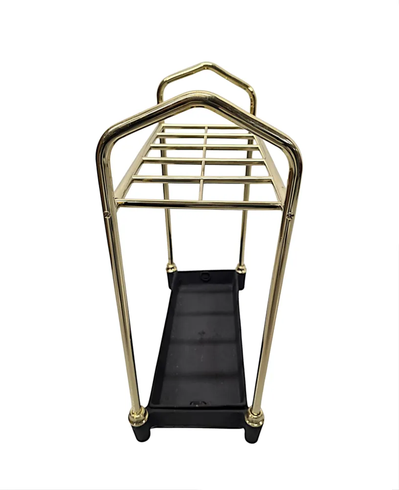 A Stunning Late 19th Century Fully Restored Large Brass and Cast Iron Stick or Umbrella Stand