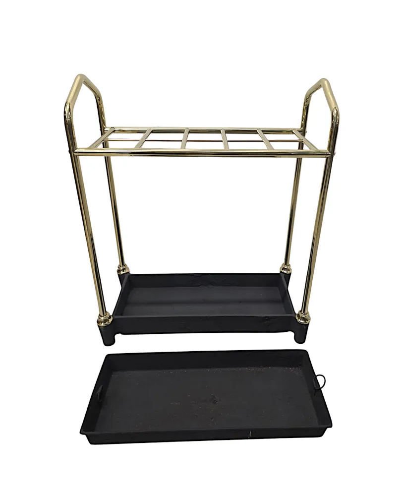 A Stunning Late 19th Century Fully Restored Large Brass and Cast Iron Stick or Umbrella Stand