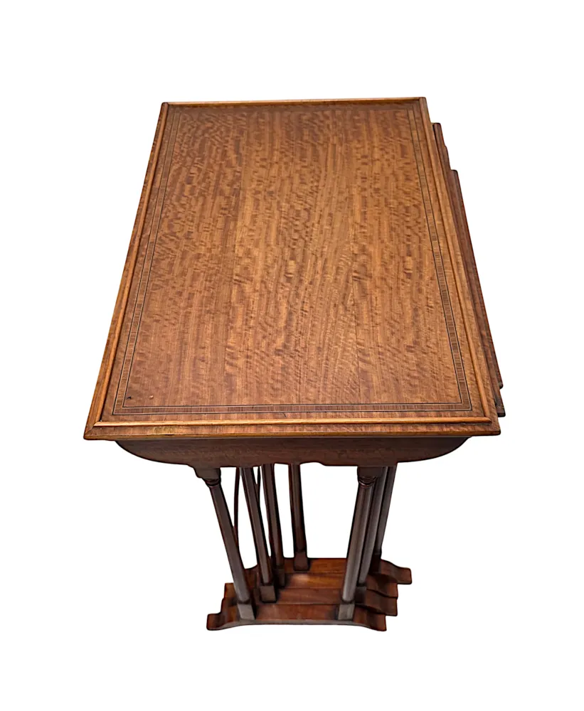 A Very Rare Edwardian Inlaid Satinwood Nest of Four tables 