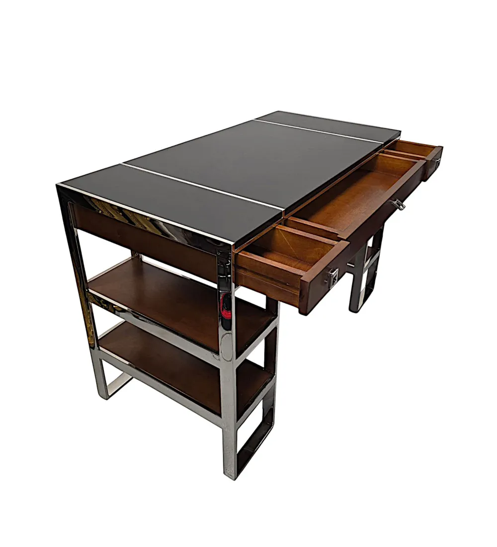  A Stunning Mid Century Design Leather Top Desk
