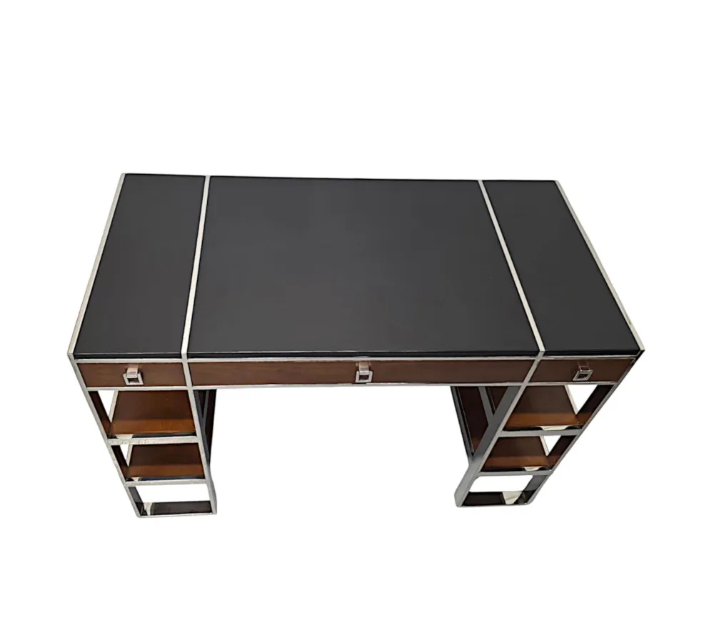  A Stunning Mid Century Design Leather Top Desk