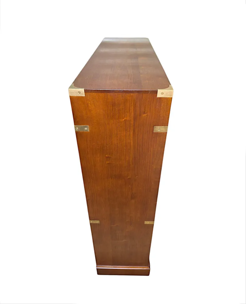 A Fabulous Brass Mounted Campaign Style Open Bookcase