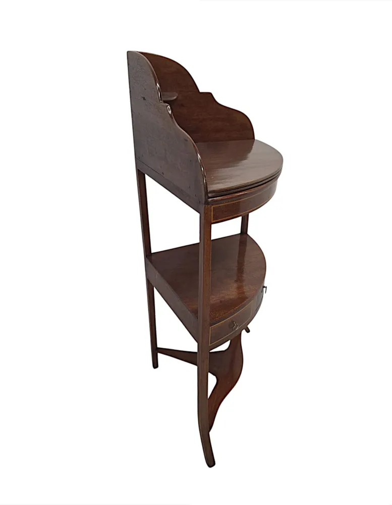 A Fabulous Georgian Inlaid Corner Table or Wash Stand