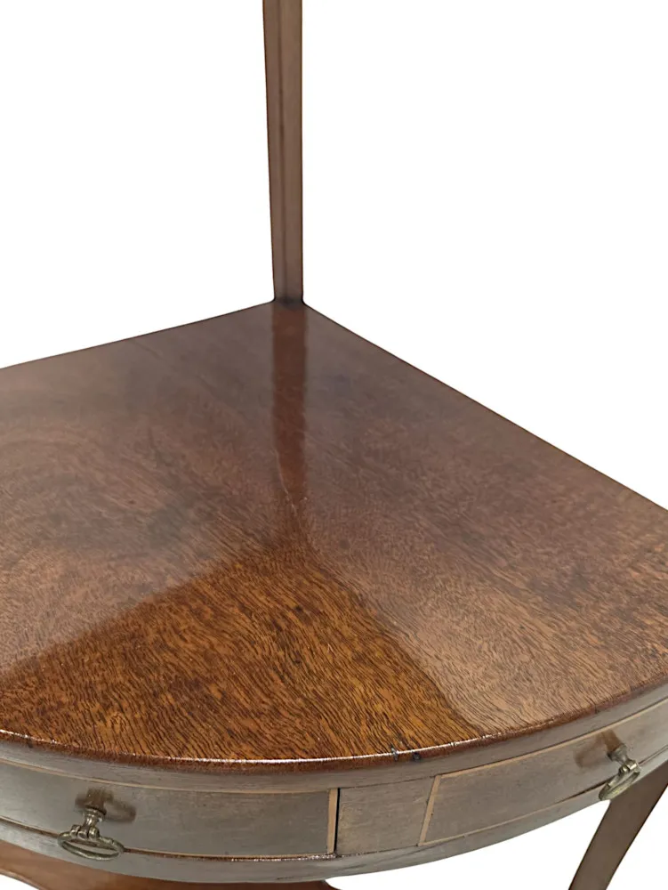 A Fabulous Georgian Inlaid Corner Table or Wash Stand