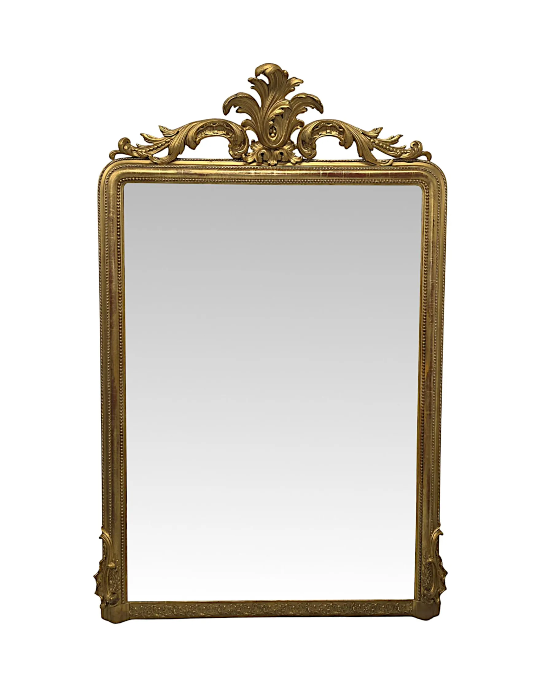 A Very Rare Pair of Massive 19th Century Giltwood Overmantel Mirrors