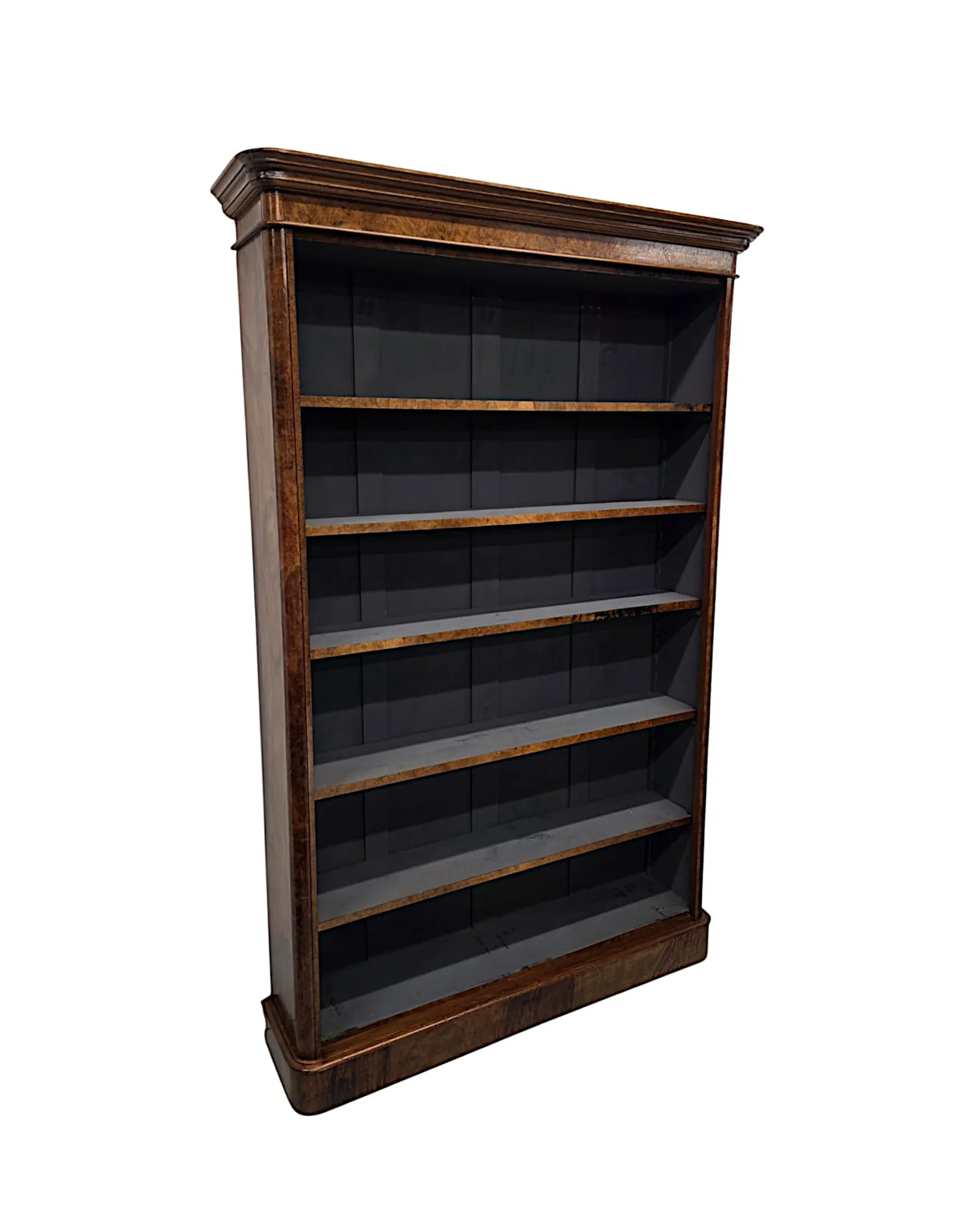  A Gorgeous Neat Size 19th Century Victorian Walnut Open Bookcase