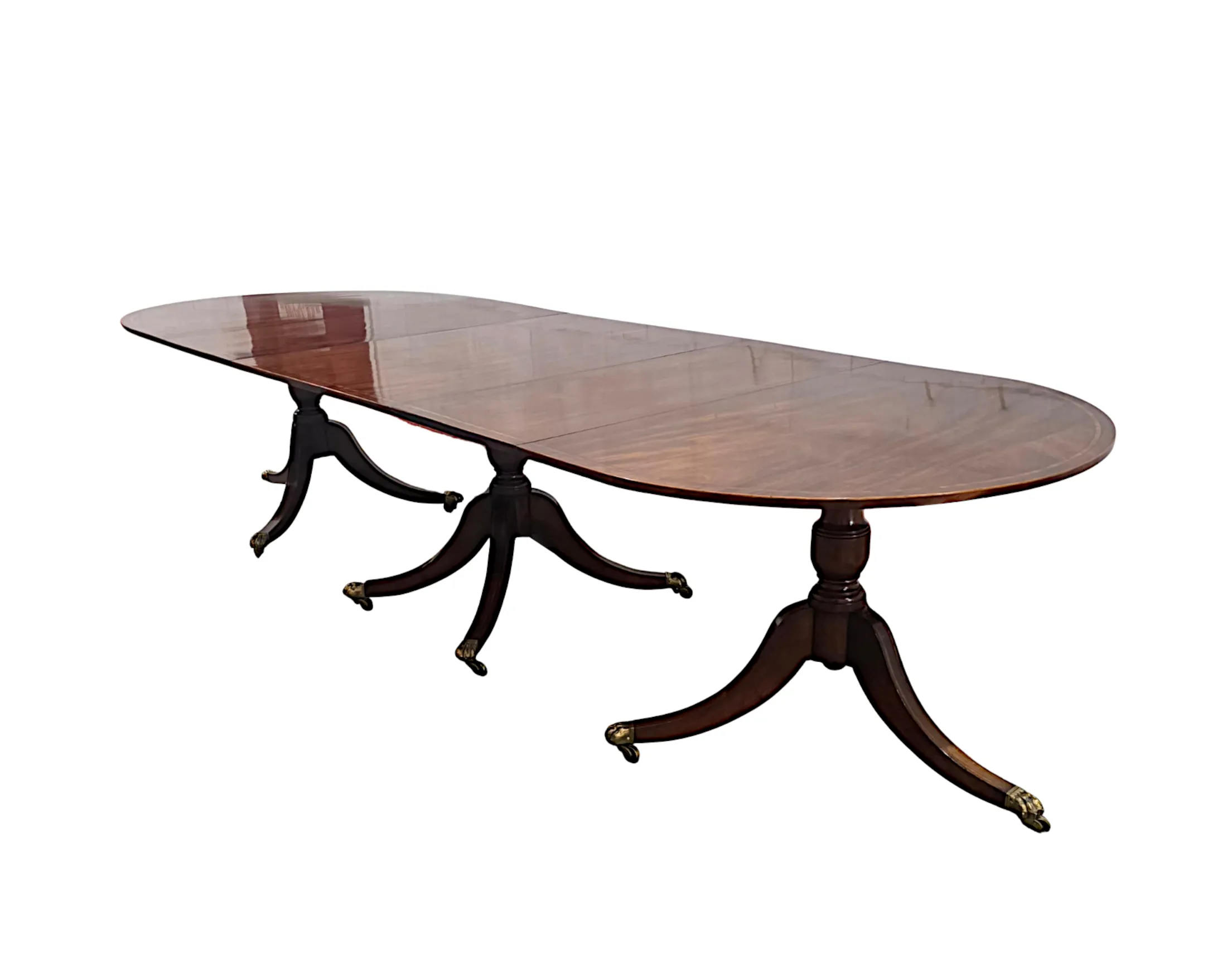 A Stunning Late 19th Century Inlaid D-End Twelve Seater Dining Table