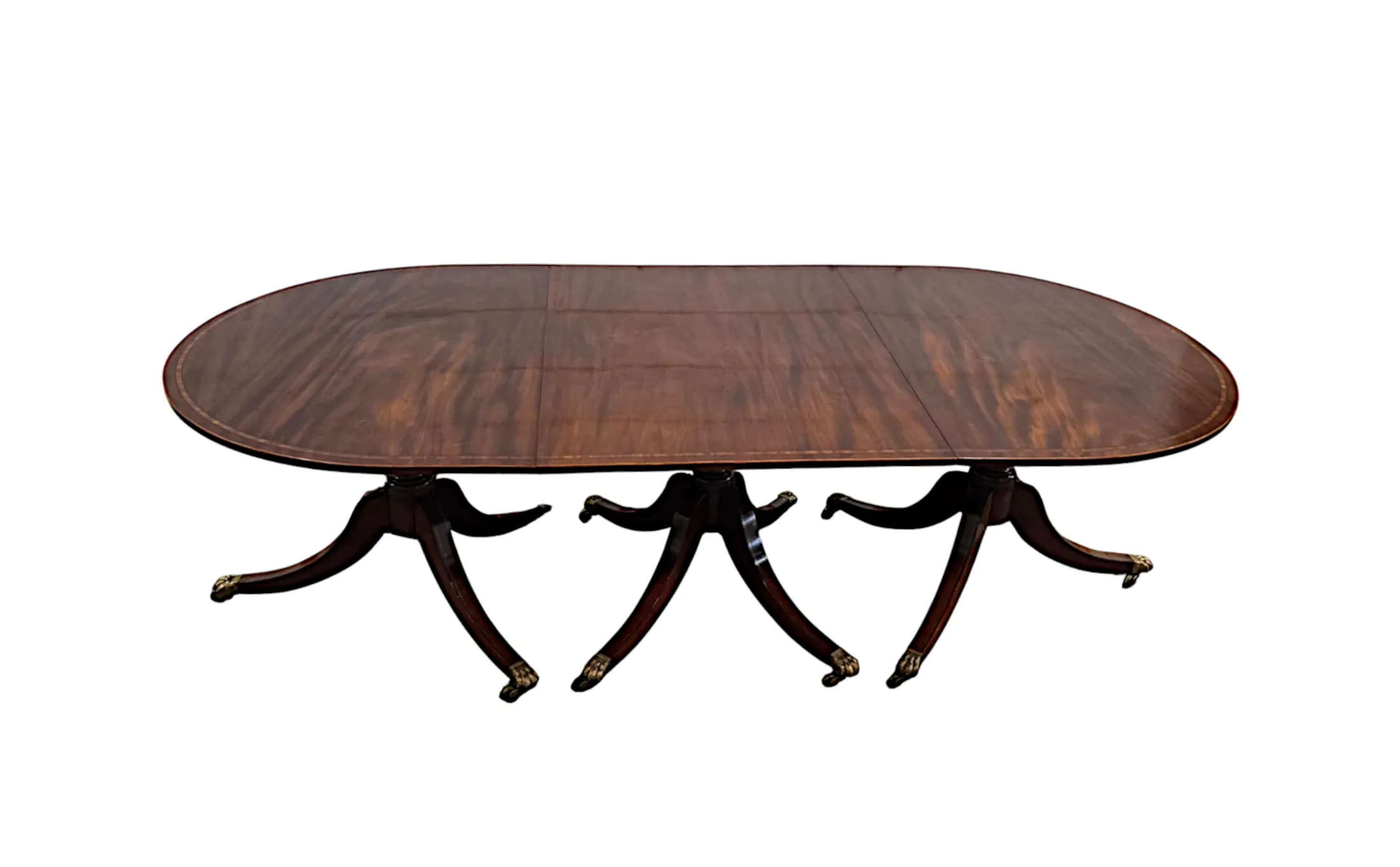 A Stunning Late 19th Century Inlaid D-End Twelve Seater Dining Table