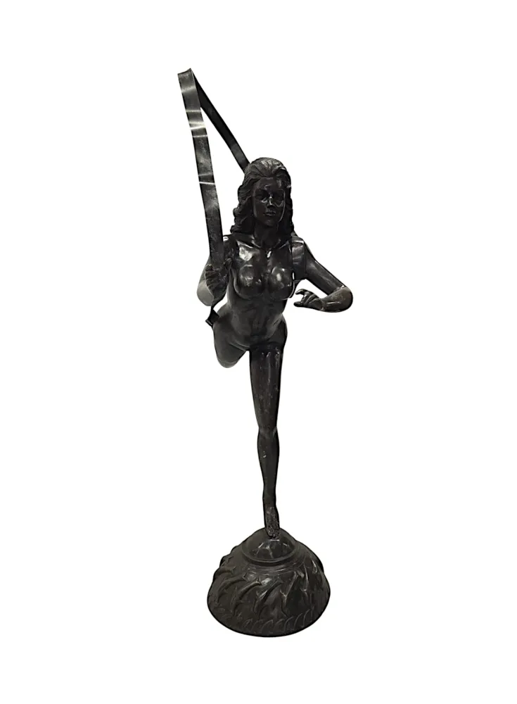 A Fabulous Life Size 20th Century Art Deco Style Bronze Figural Sculpture Depicting the Greek Mythological Maiden 'Atalanta' 