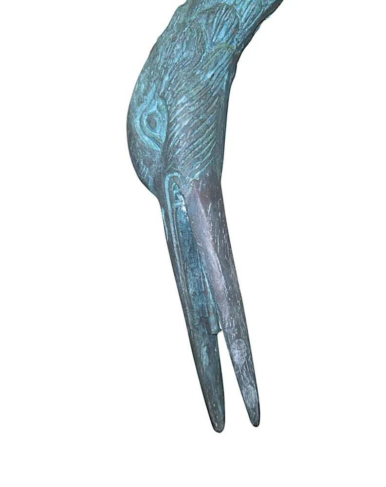 A Very Fine Pair of Bronze Animalier Garden Sculpture or Fountain of a Pair of Cranes