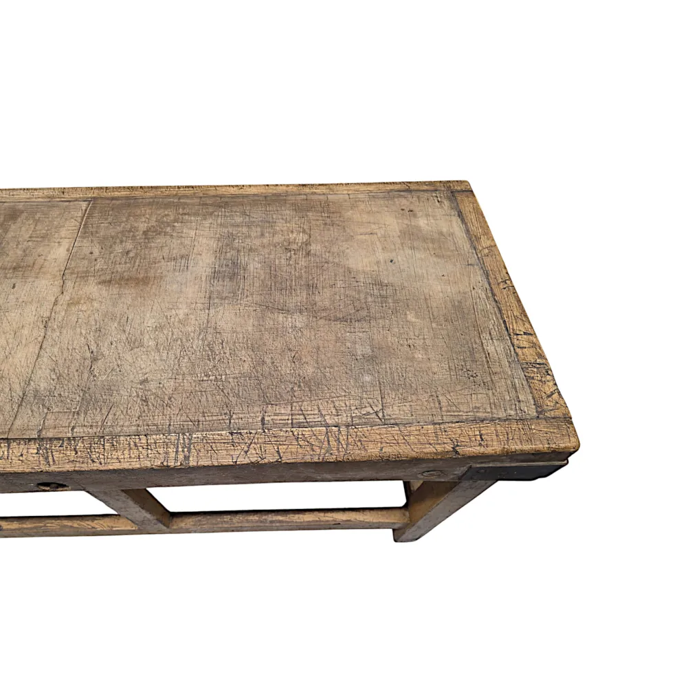 A Very Rare Late 19th Century Large Size Butcher Block