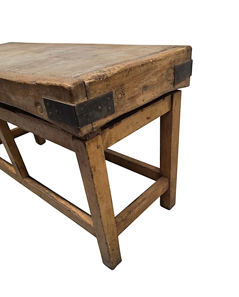 A Very Rare Late 19th Century Large Size Butcher Block