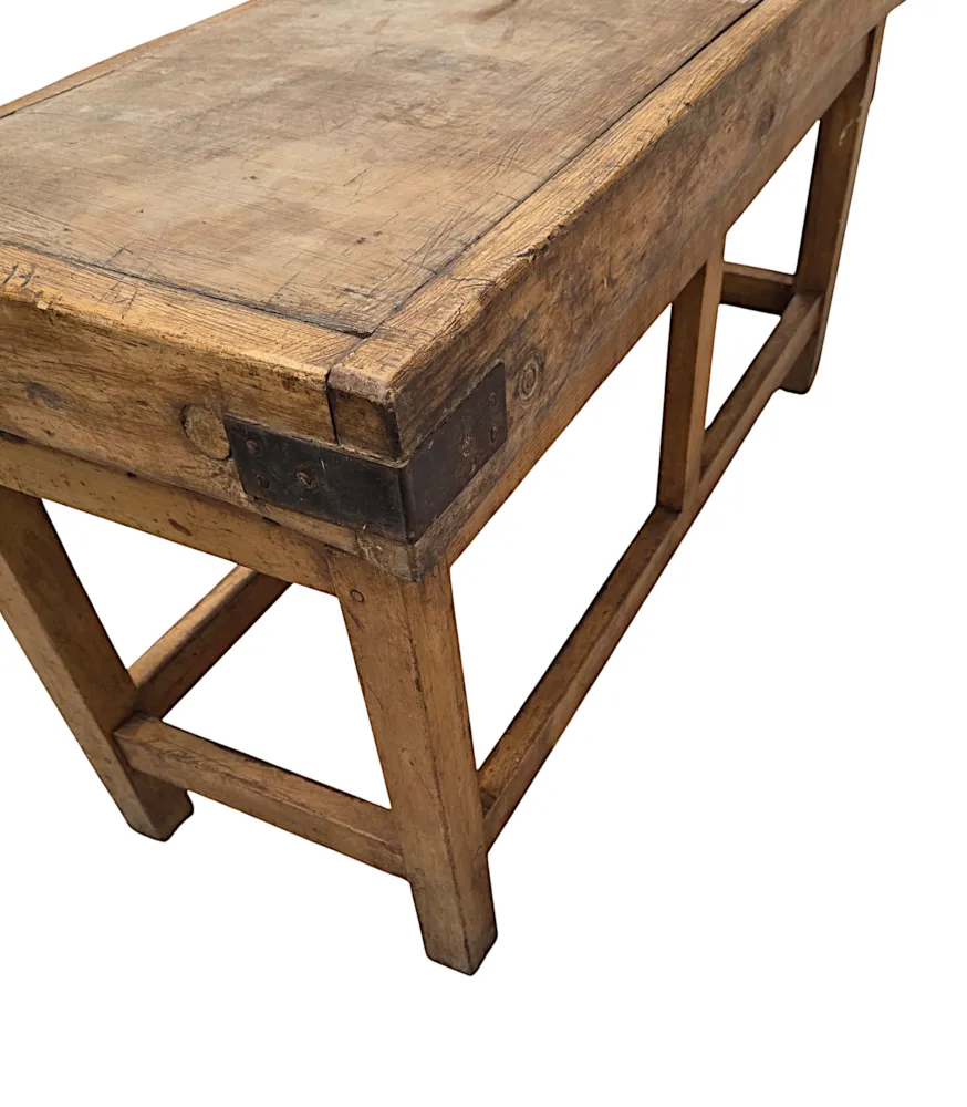 A Very Rare Late 19th Century Large Size Butcher Block