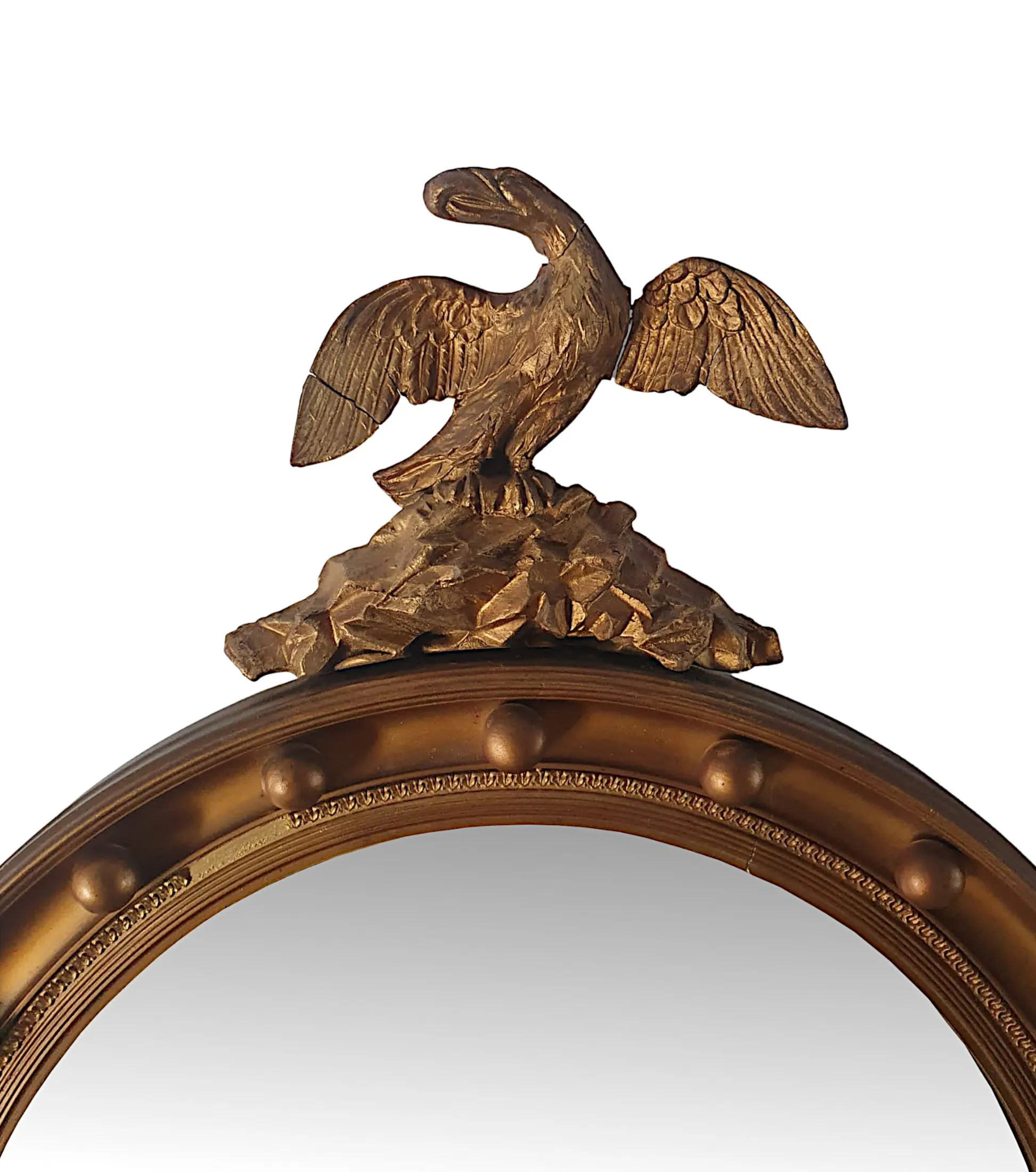 A Stunning 19th Century Giltwood Mirror with Eagle Crest