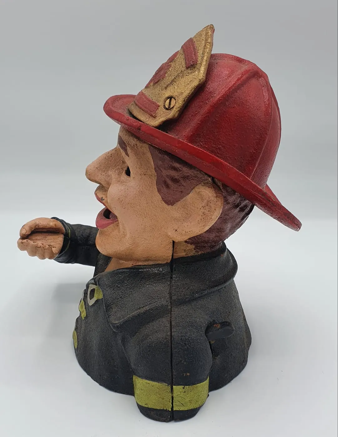 Cast Iron Fireman Money Bank