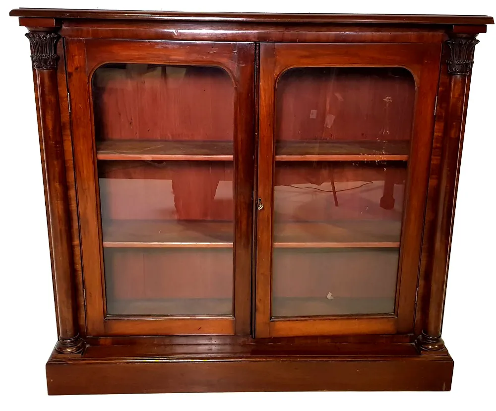 Good Quality 19th Century Mahogany Two Door Floor Bookcase