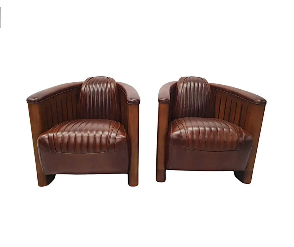 A Stunning Club Armchair in the Art Deco Style