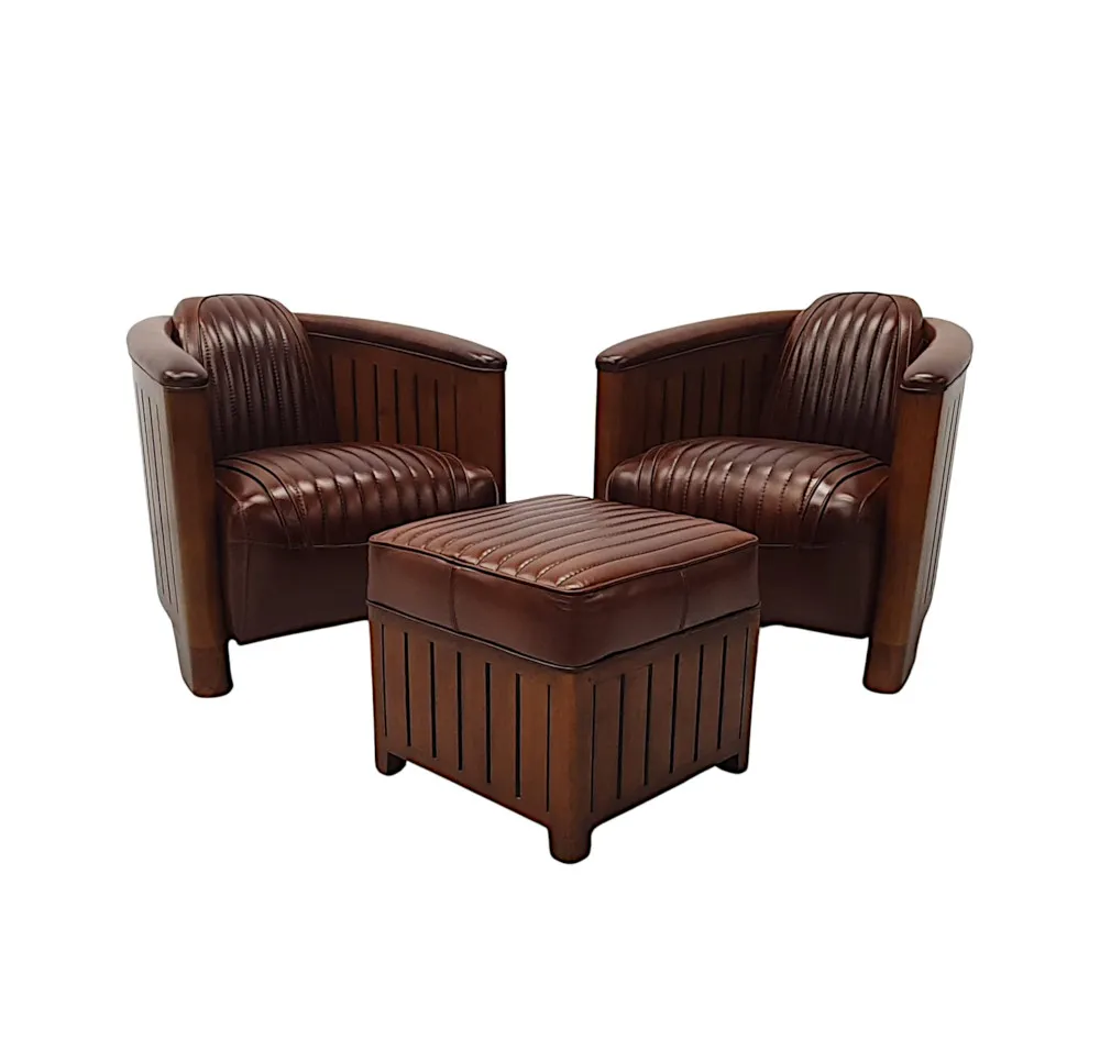 A Stunning Club Armchair in the Art Deco Style