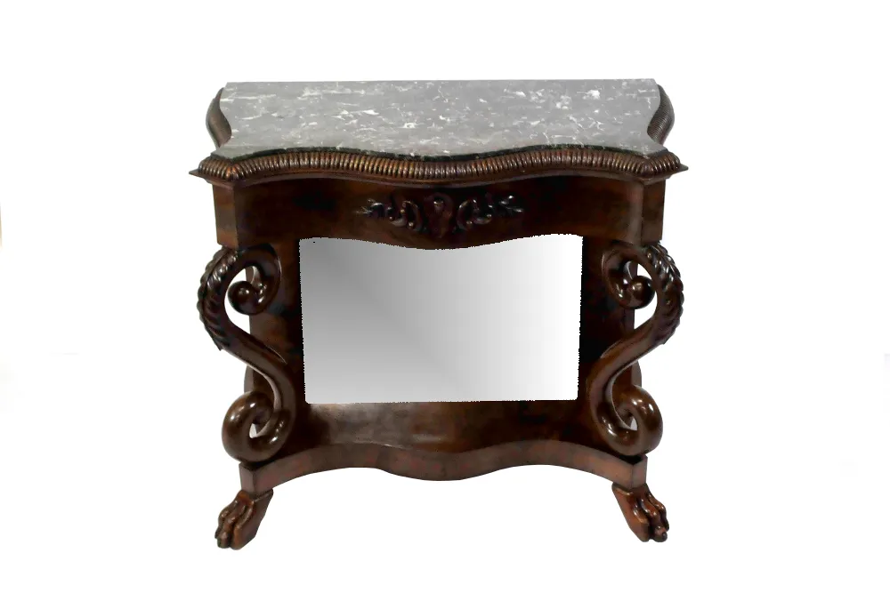 Top Quality Victorian Mahogany Marble Topped Console Table