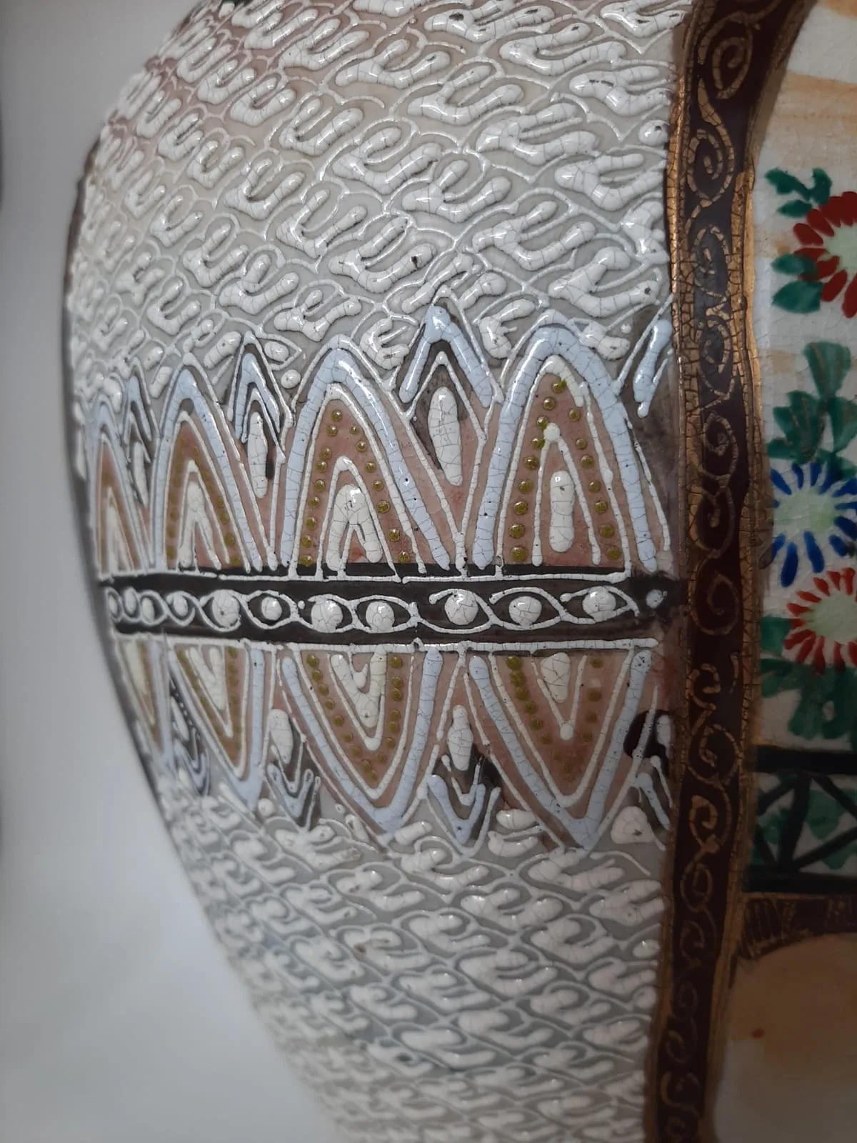 Pair of 19th Century Hand Painted Oriental Vases 