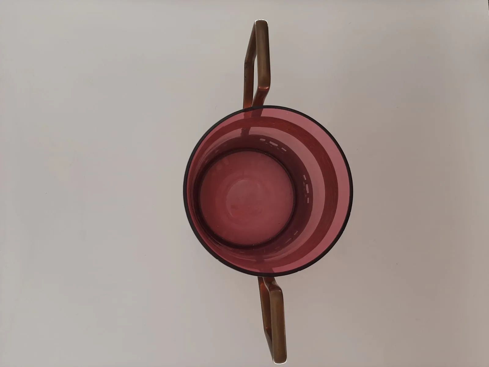 Large 19th Century Ruby Glass Jar in Brass Frame