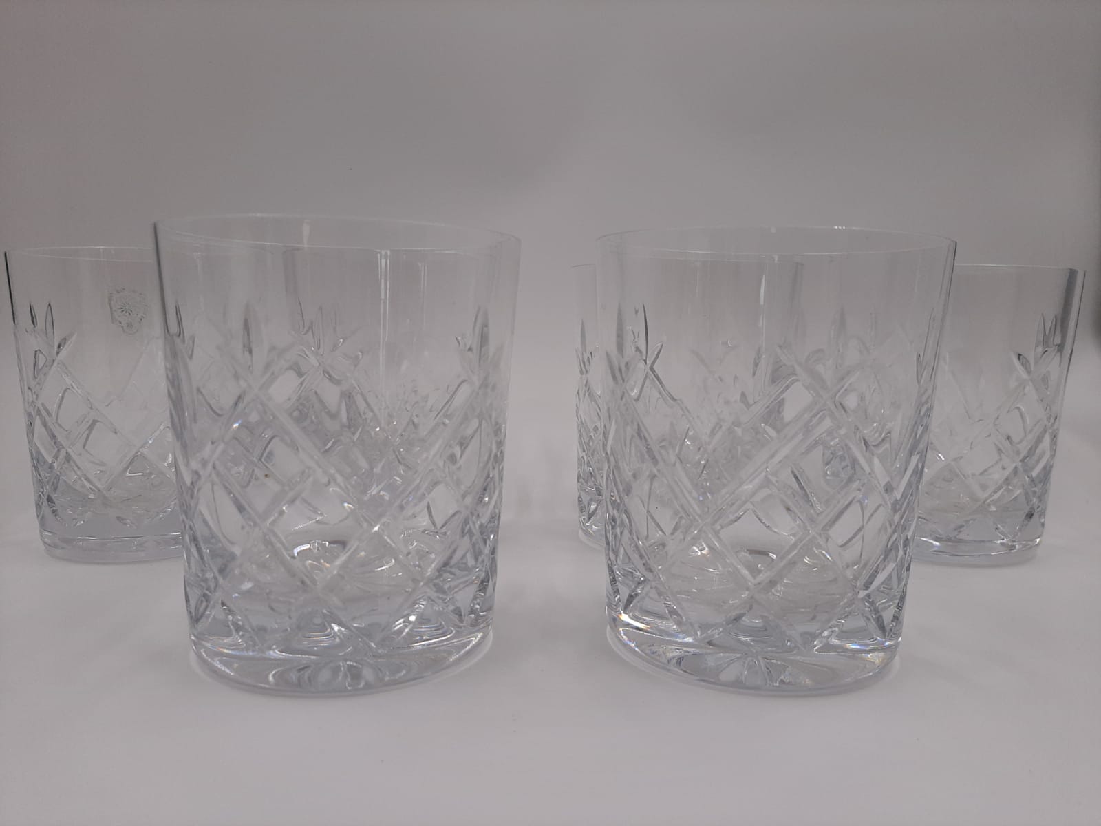 Set of Six Cut Glass Whiskey Glasses
