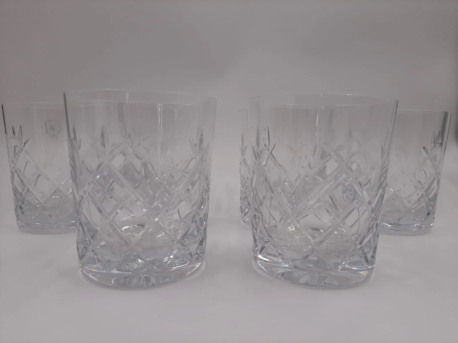 Set of Six Cut Glass Whiskey Glasses