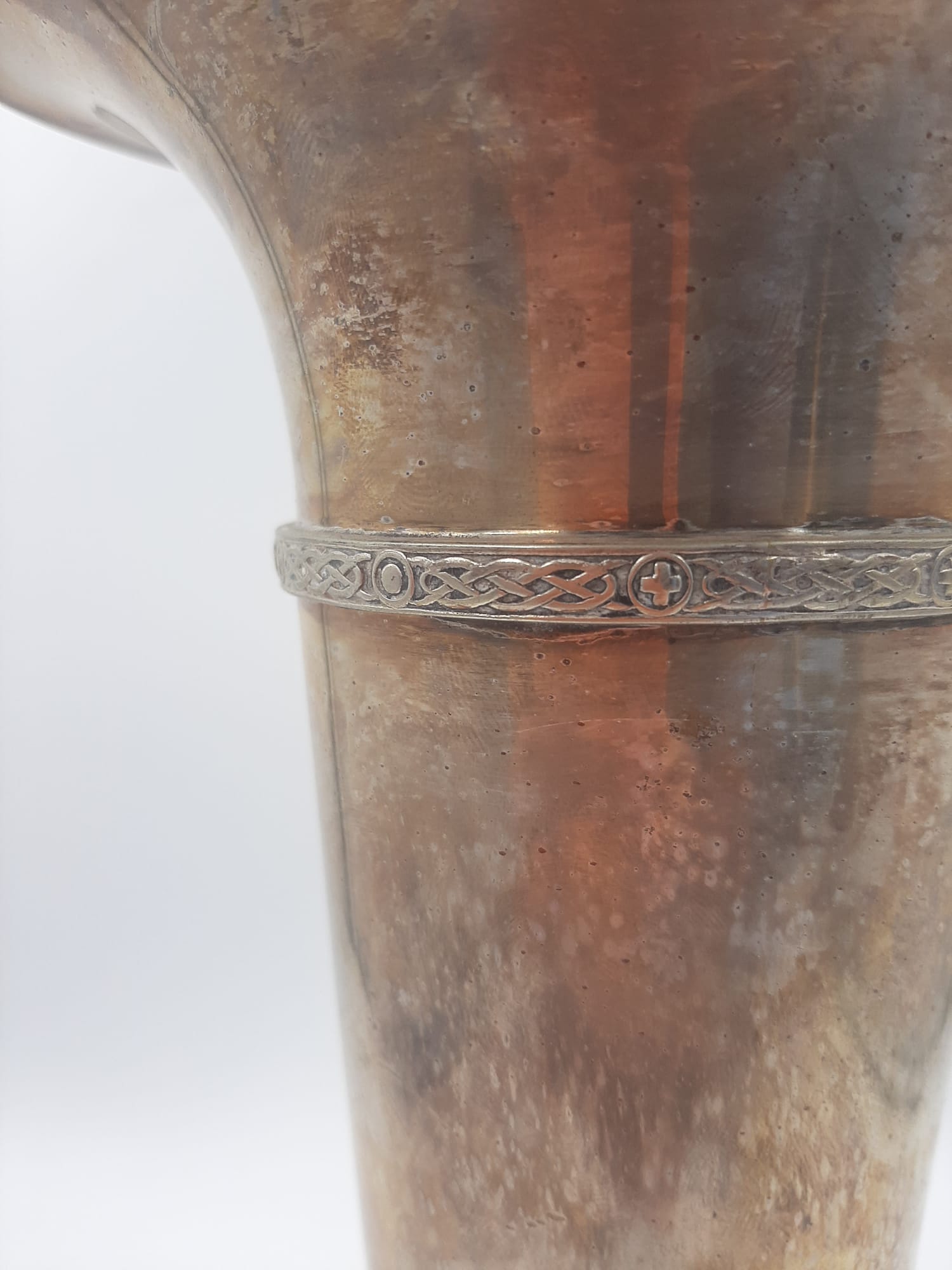 Pair of Edwardian Silver Plate Vases with Celtic Design