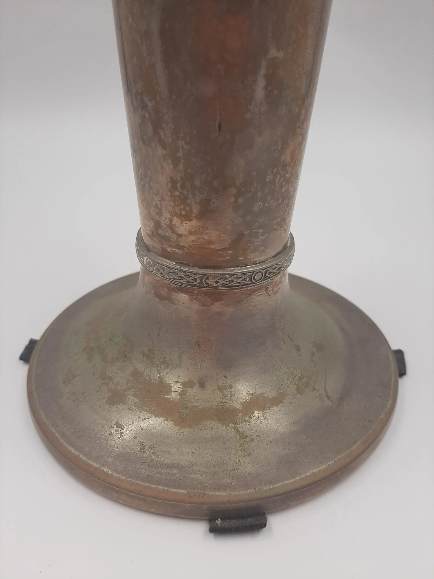 Pair of Edwardian Silver Plate Vases with Celtic Design