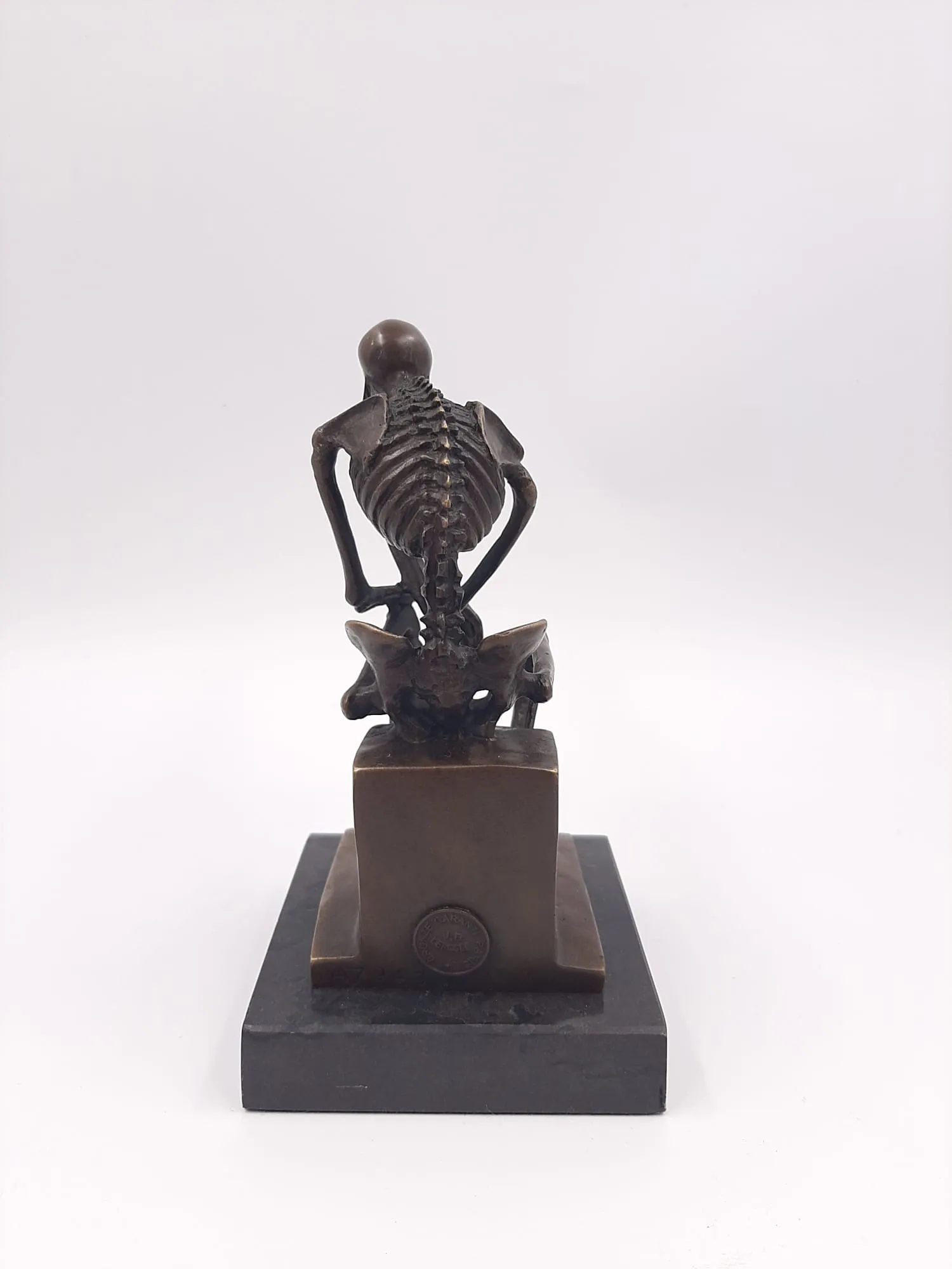 Modern Quality Bronze Sculpture of the Skeleton Thinker
