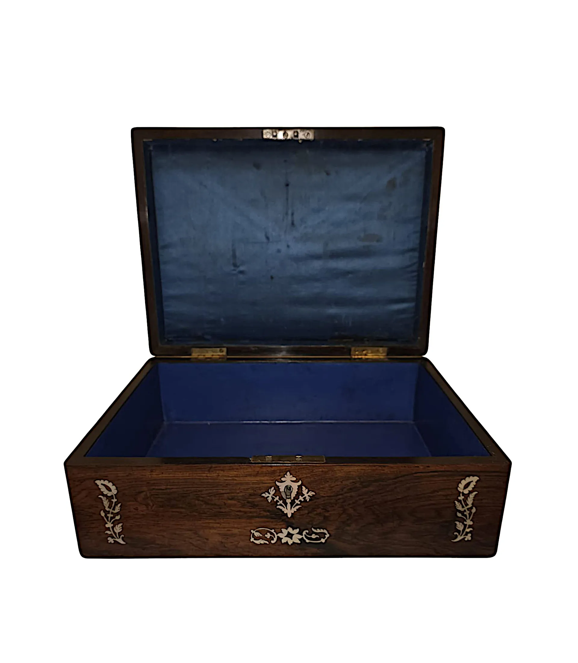 A Beautiful 19th Century Mother of Pearl Inlaid Jewellery Box